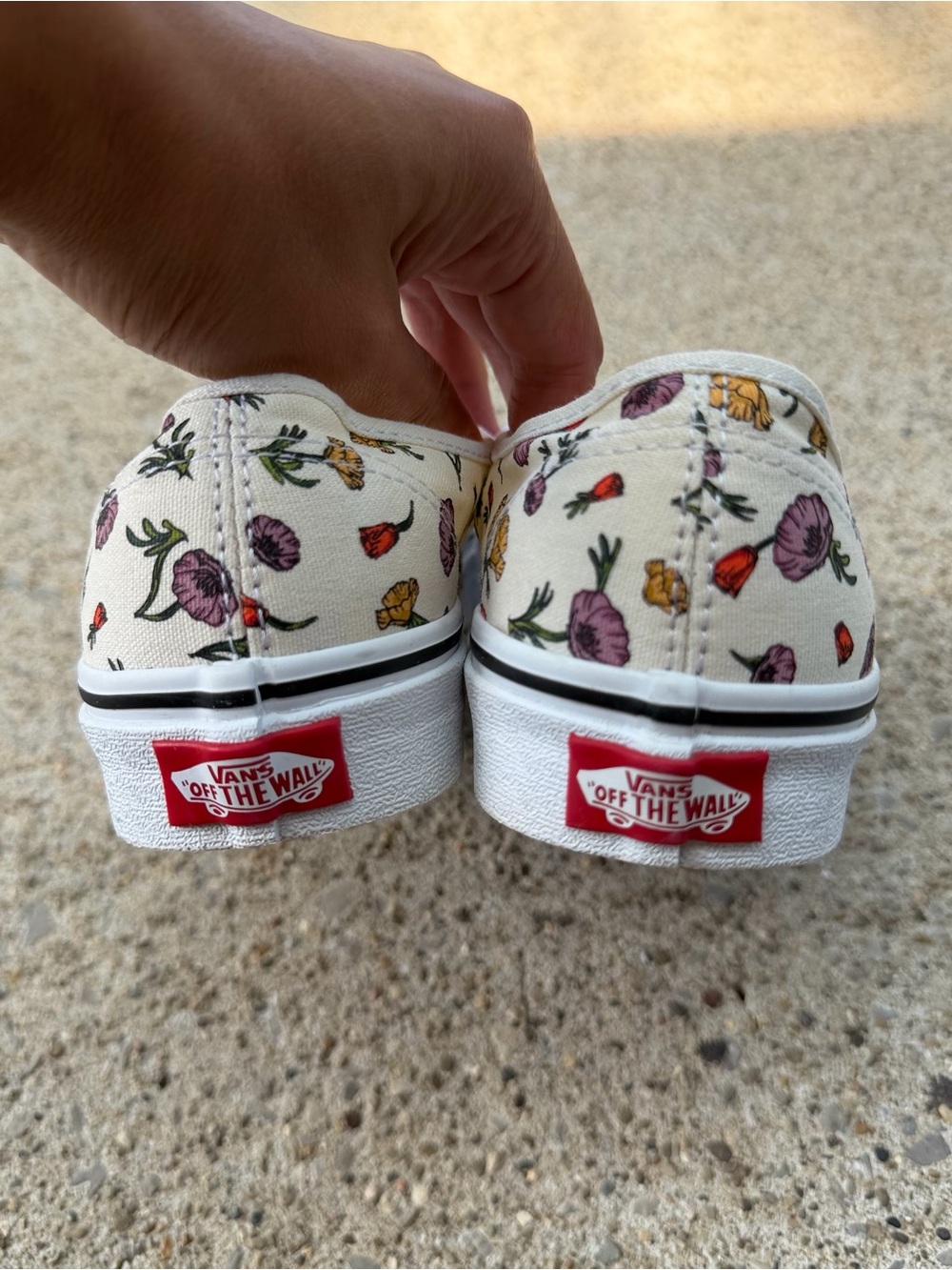 Vans Authentic Floral Shoes Womens Size 7 Cream Canvas Low Top Sneakers - Picture 5 of 10